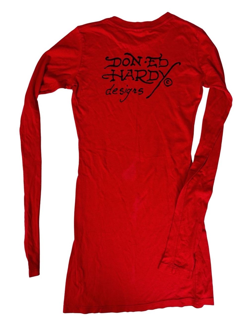 Ed Hardy by Christian Audigier Long Sleeve Geisha Graphic Tee Sz:XS - Picture 4 of 7